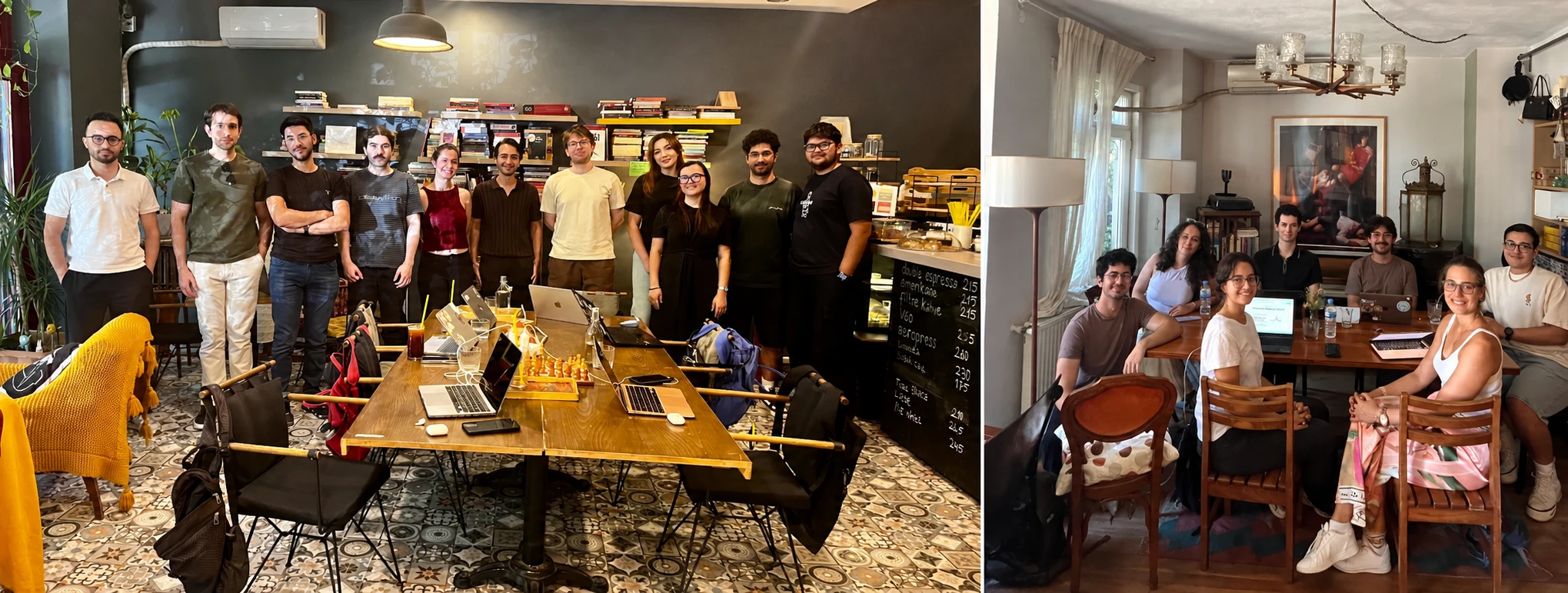 Apart Sprint katılımcılarının yüz yüze buluşmalarından yan yana iki grup fotoğrafı